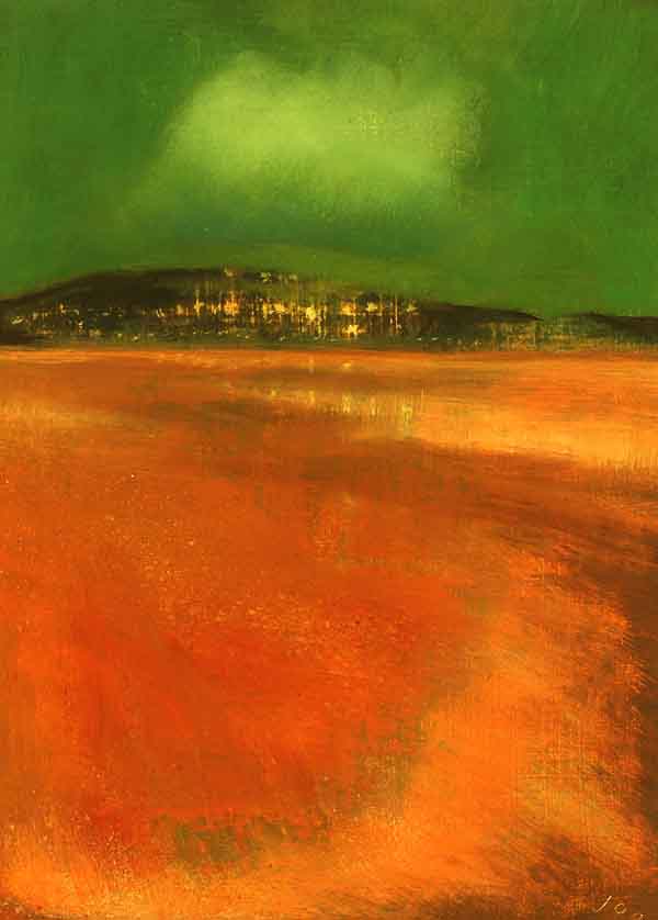 painting of beach in Ireland at night