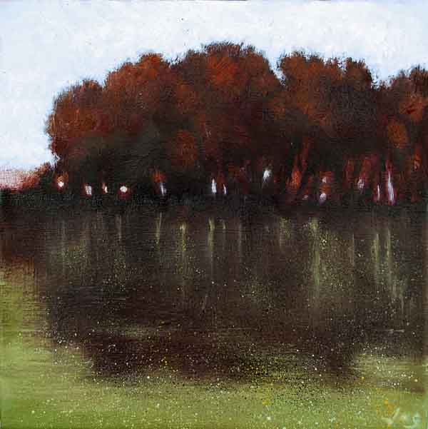 Painting of Ireland with Tree Reflections in Water
